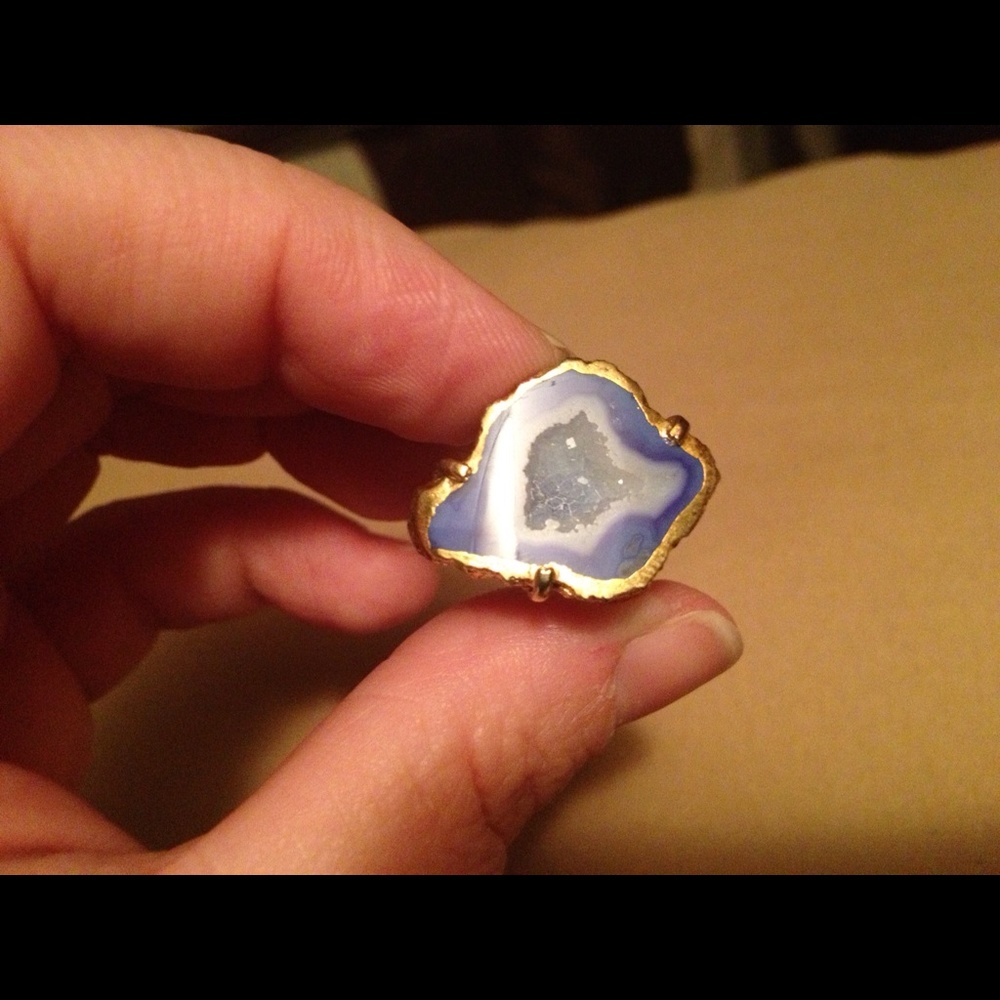 COPY - Blue Druzy Geode Ring
